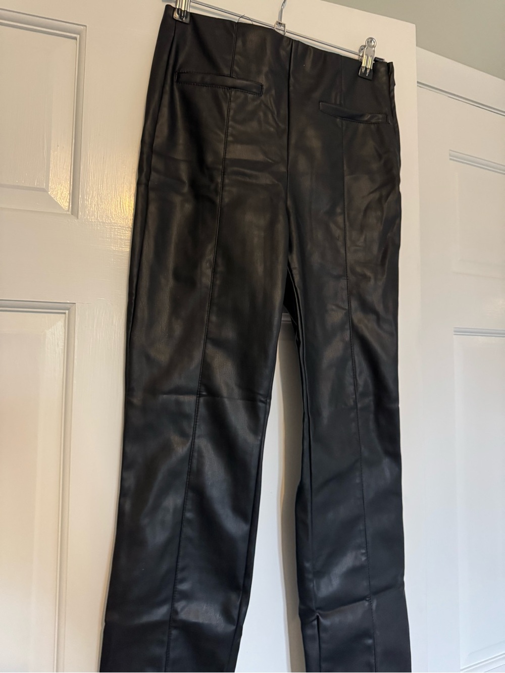 Zara Black Faux Leather Trousers